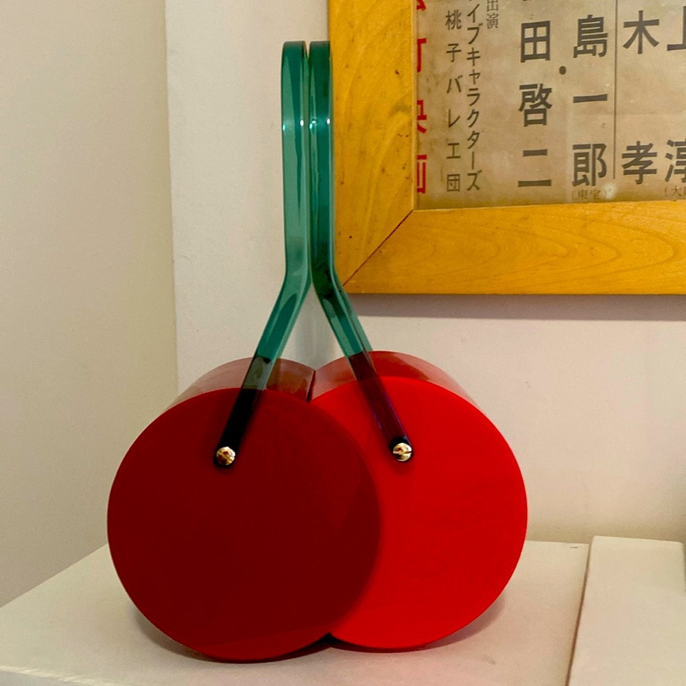 Impossible to find RARE Charlotte Olympis Cherry on Top Perspex Bag